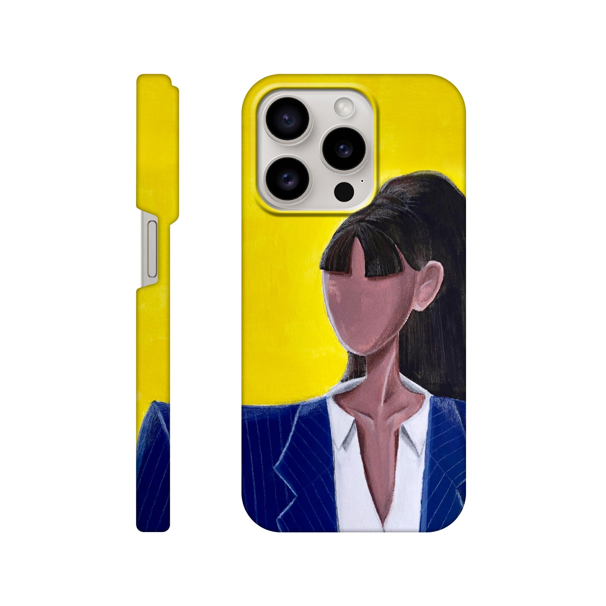 Slim Handy Case - Yellow Sky, Blue Coat