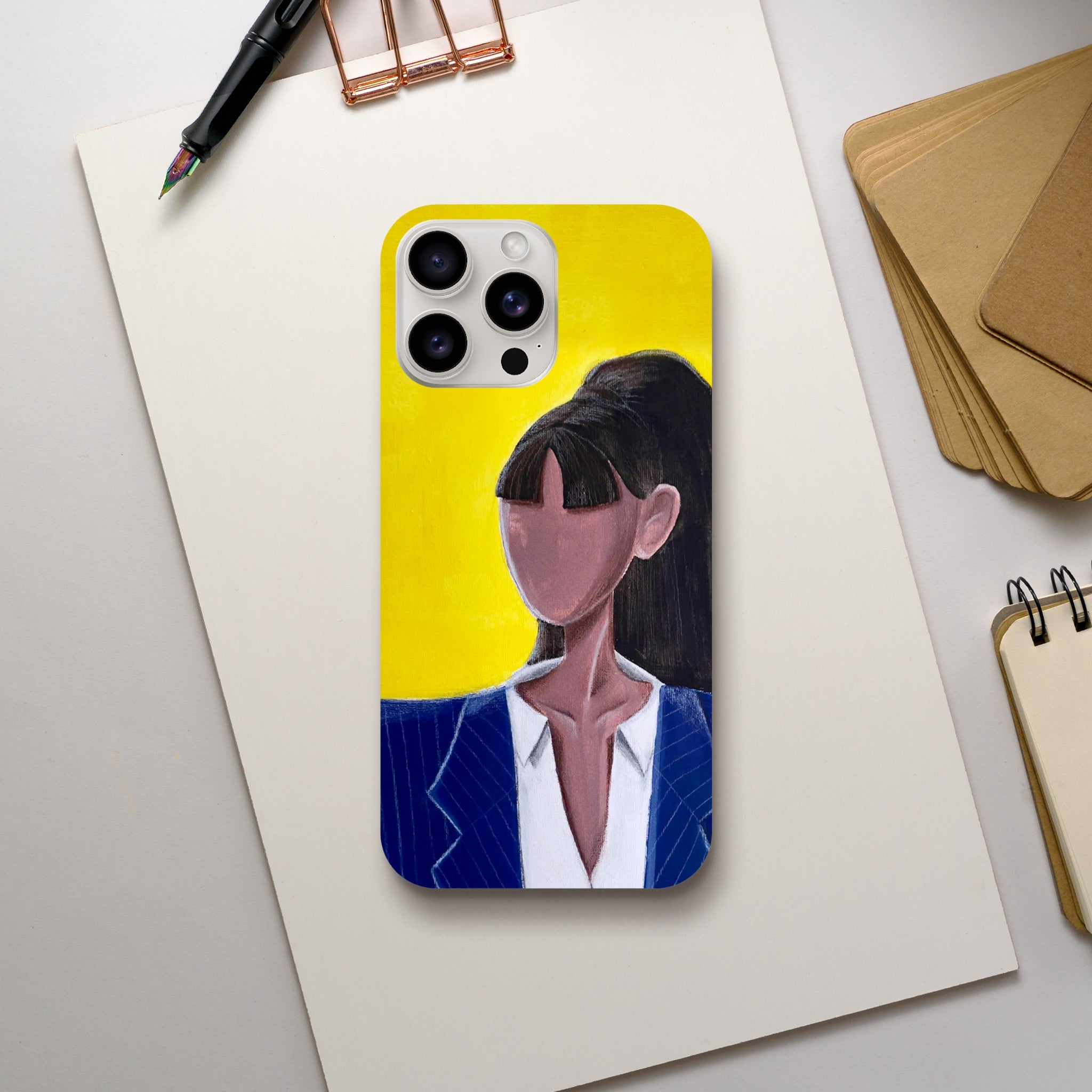 Slim Handy Case - Yellow Sky, Blue Coat