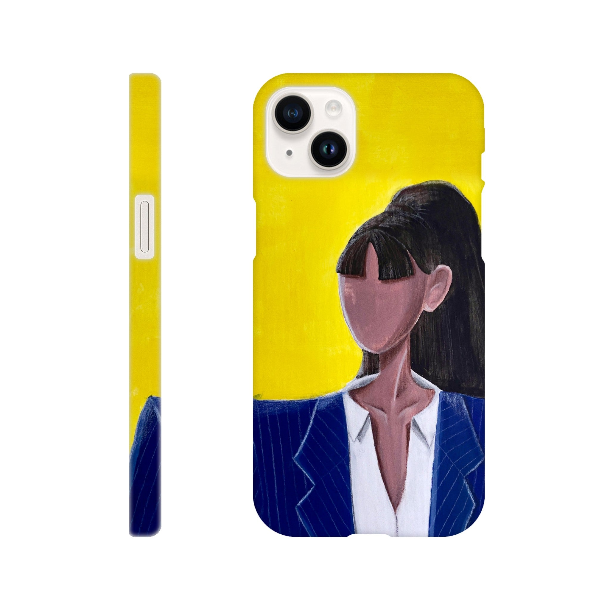 Slim Handy Case - Yellow Sky, Blue Coat