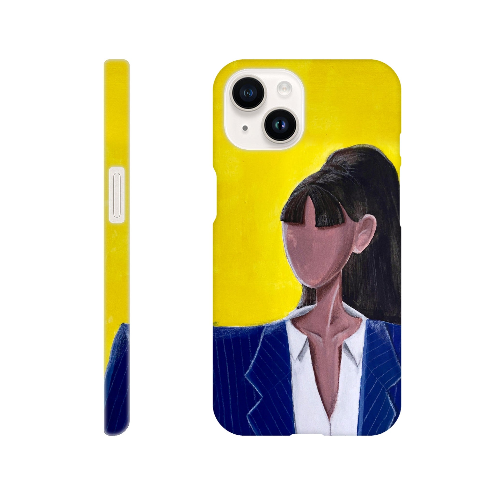 Slim Handy Case - Yellow Sky, Blue Coat